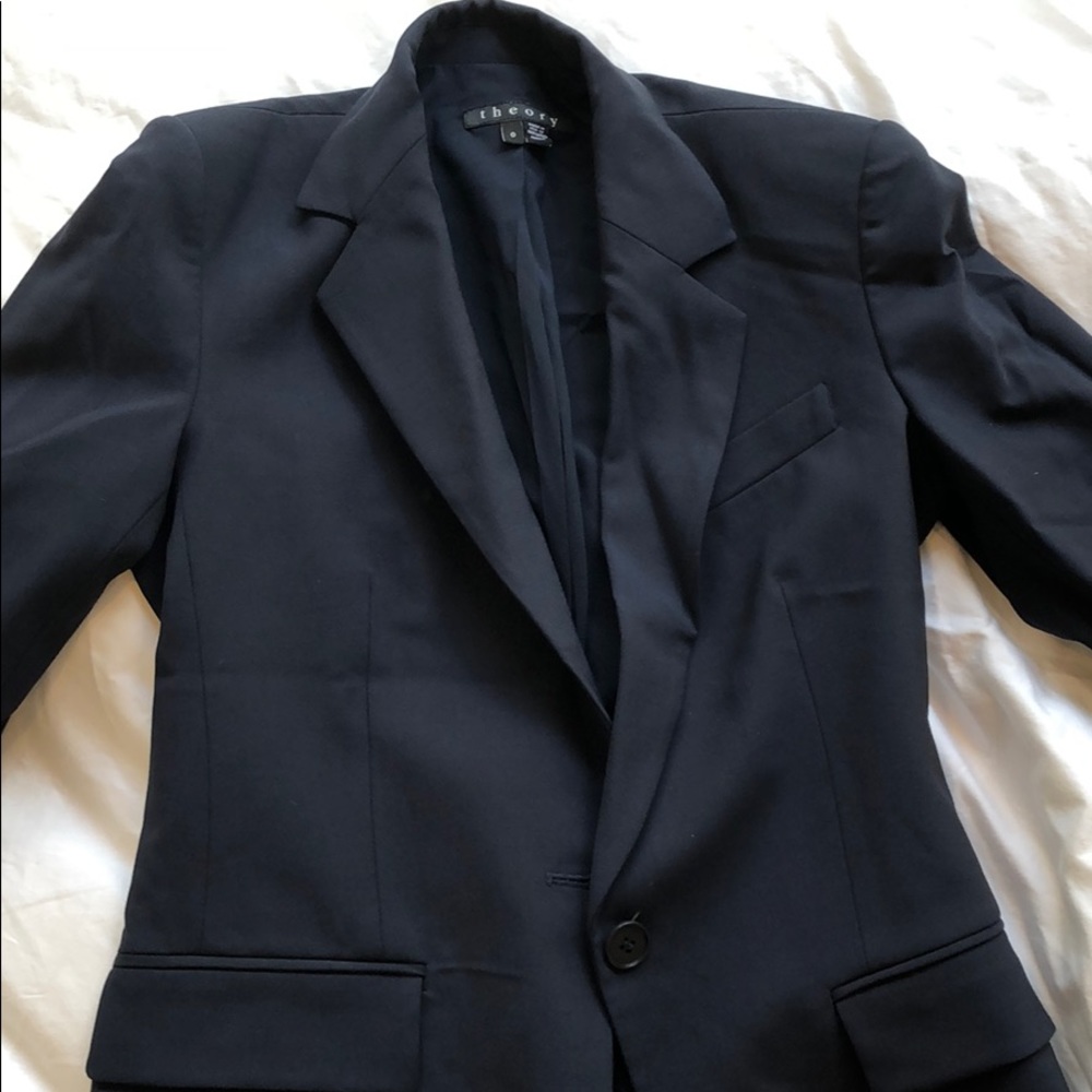 Theory navy blue suit blazer
